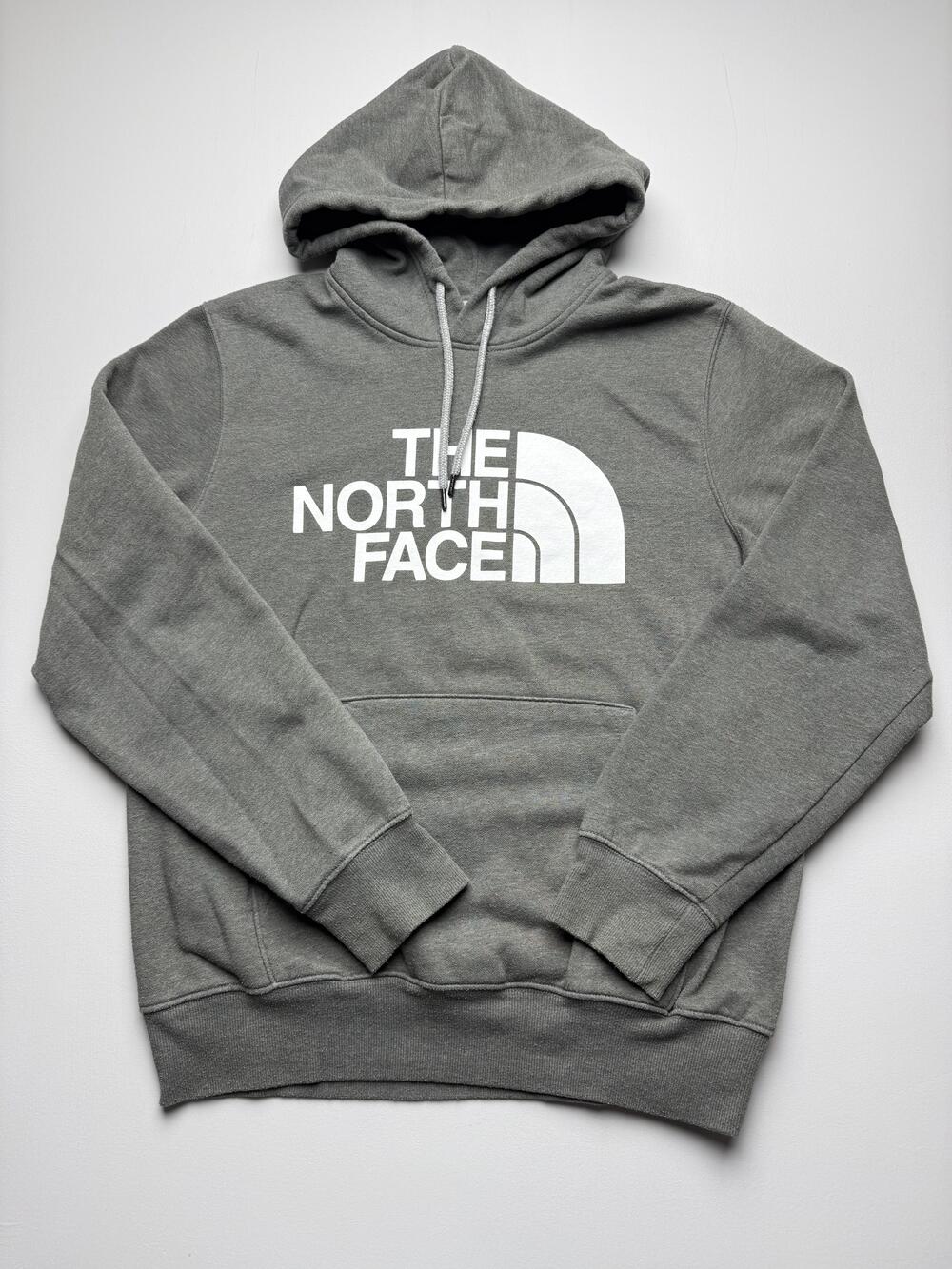 The North Face Hoodie Sweatshirt Mens Medium Gray Pullover Fleece Logo Graphic